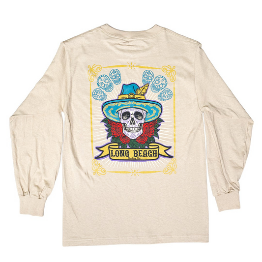 Sombrero Skull Men's Sand Long Sleeve T-Shirt