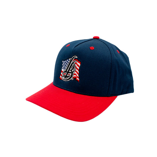 Americana Cursive LB Navy & Red Baseball Hat