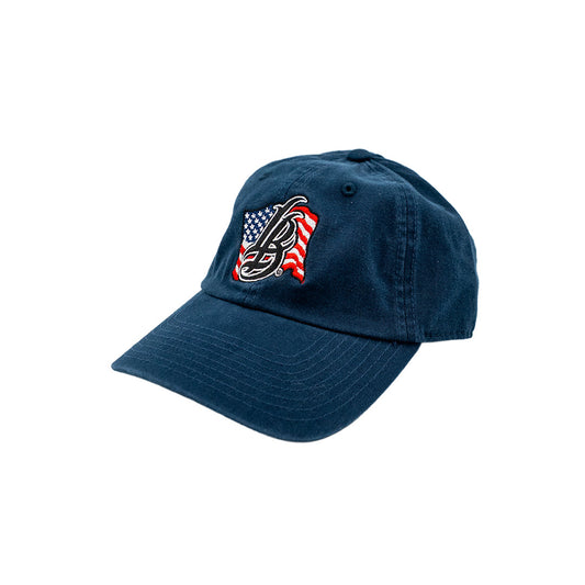 Americana Cursive LB Unstructured Navy Dad Hat