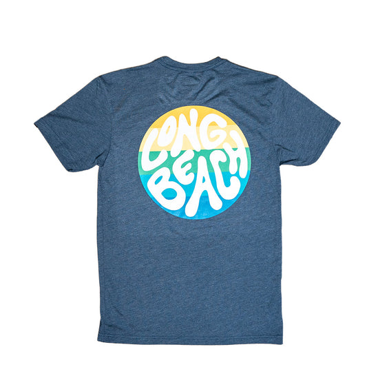 ADULT Long Beach Beach Vibes Indigo Triblend T-Shirt