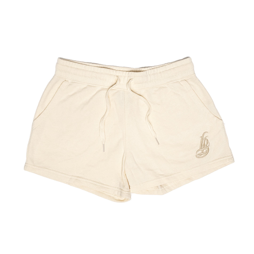 Women's Embroidered Cursive LB Bone Fleece Shorts