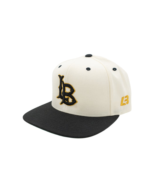 Classic LB Outline Cream Black Snapback- LBC Brand