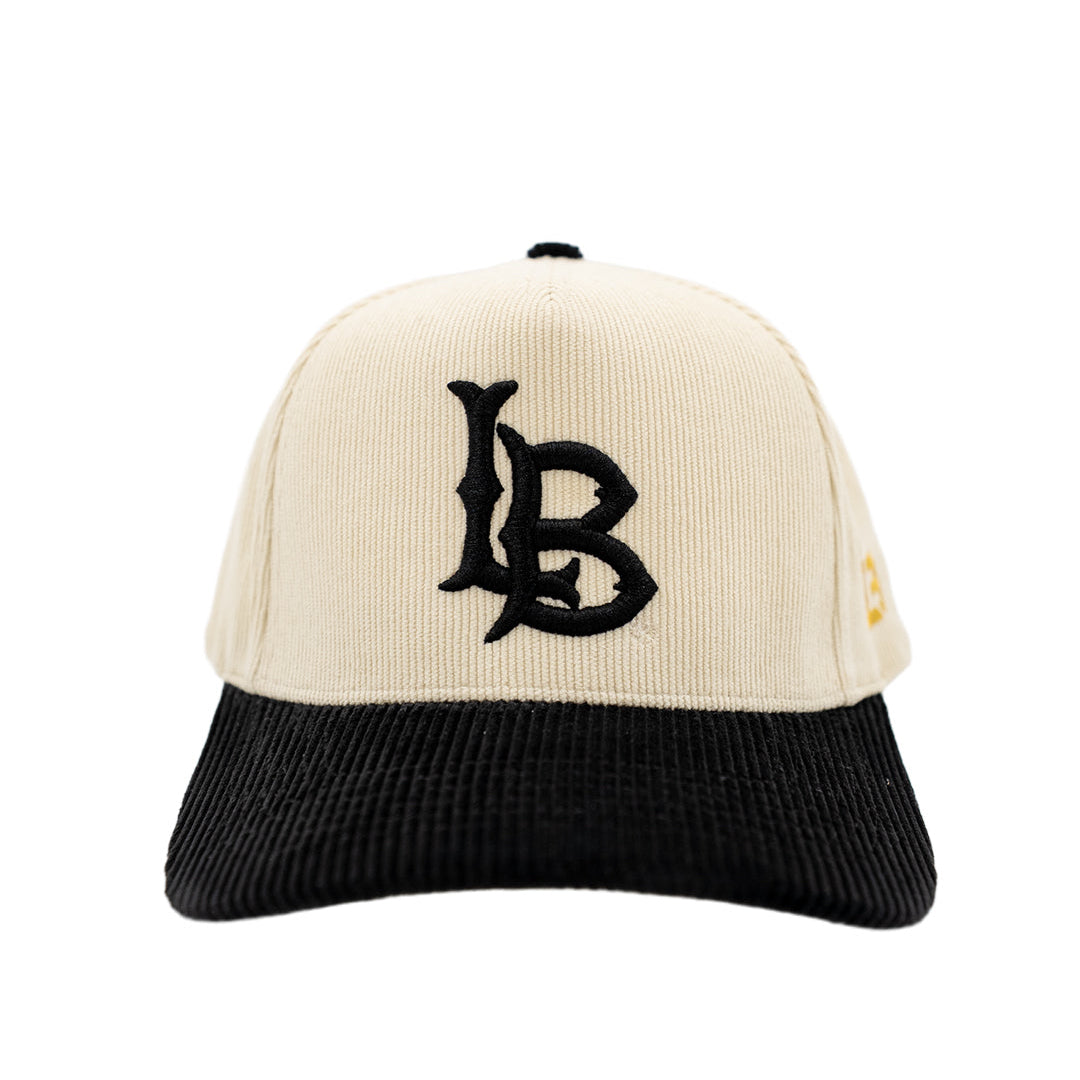 Corduroy LB Cream Black Snapback- LBC Brand