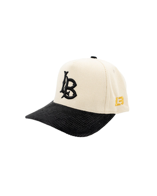 Corduroy LB Cream Black Snapback- LBC Brand