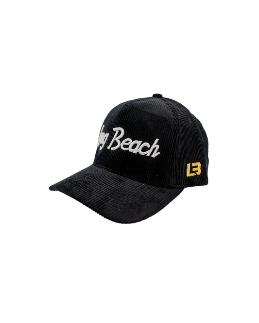 Corduroy LB Vintage Script Black Snapback- LBC Brand