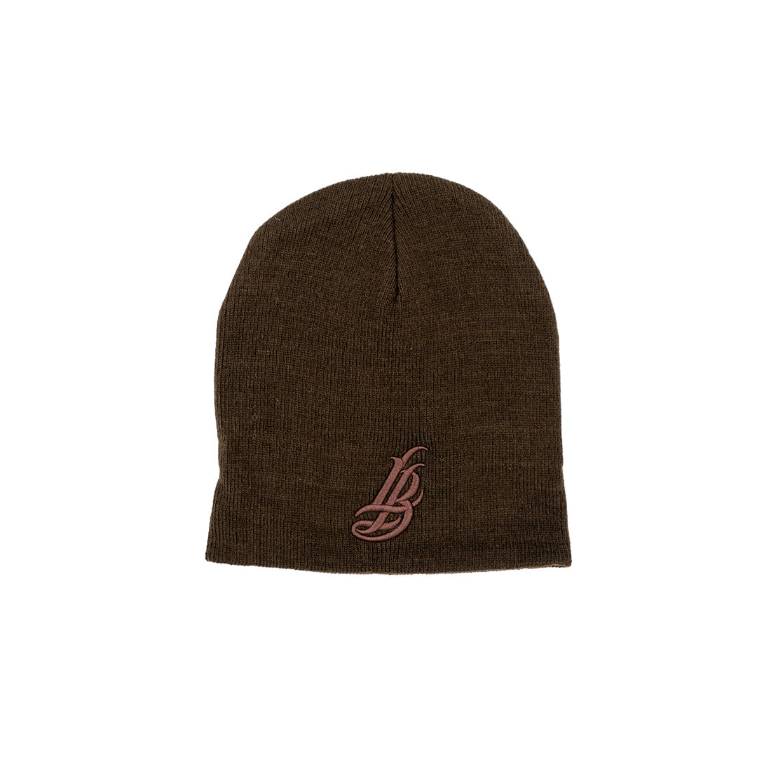 Cursive LB All Brown Beanie