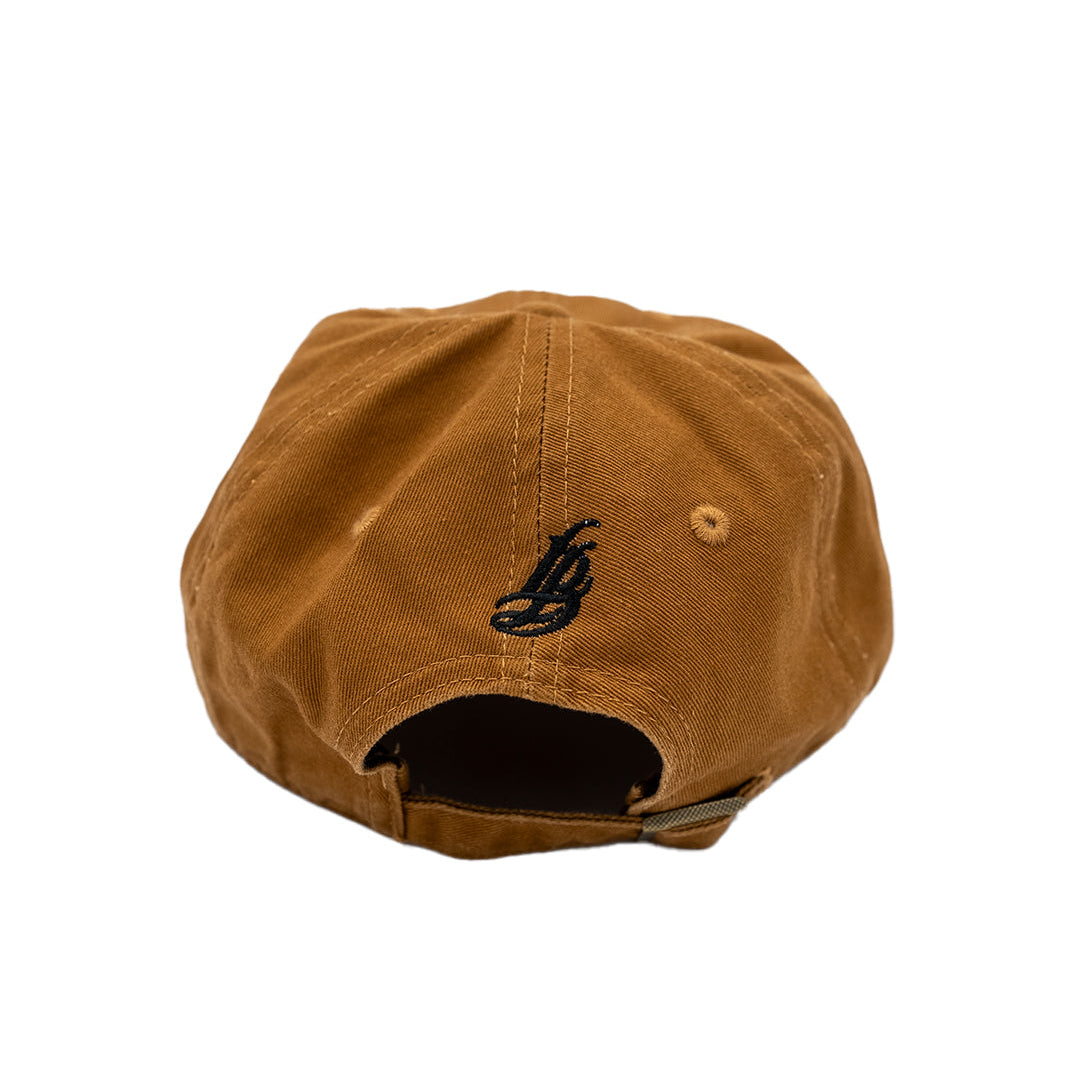 Cursive LB Caramel Unstructured Dad Hat