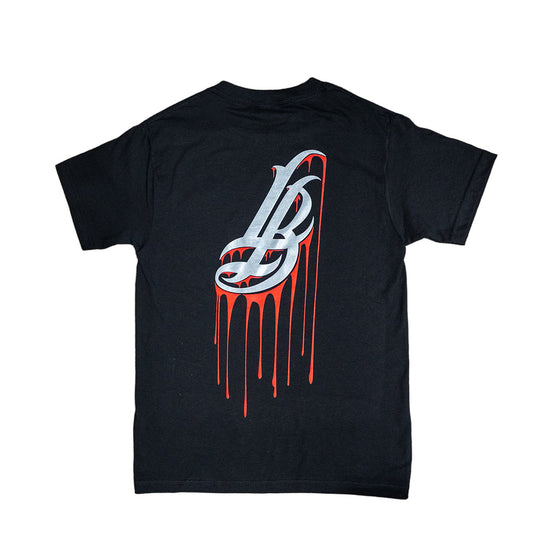 Cursive LB Bleeds Men's Black T-Shirt