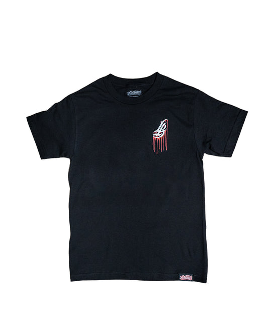 Cursive LB Bleeds Men's Black T-Shirt