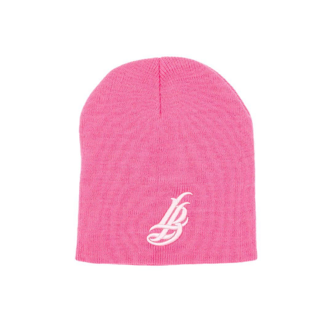 Cursive LB Bright Pink Beanie