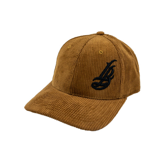 Cursive LB Bronze Corduroy Baseball Hat