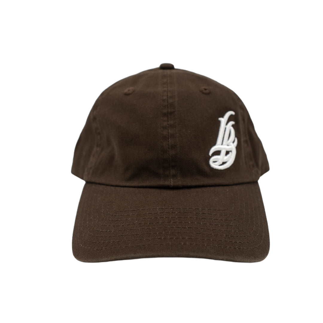 Cursive LB Brown Unstructured Dad Hat