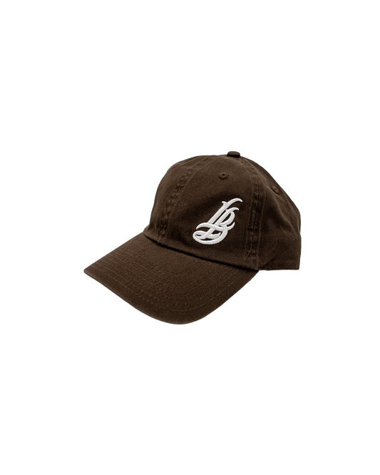 Cursive LB Brown Unstructured Dad Hat