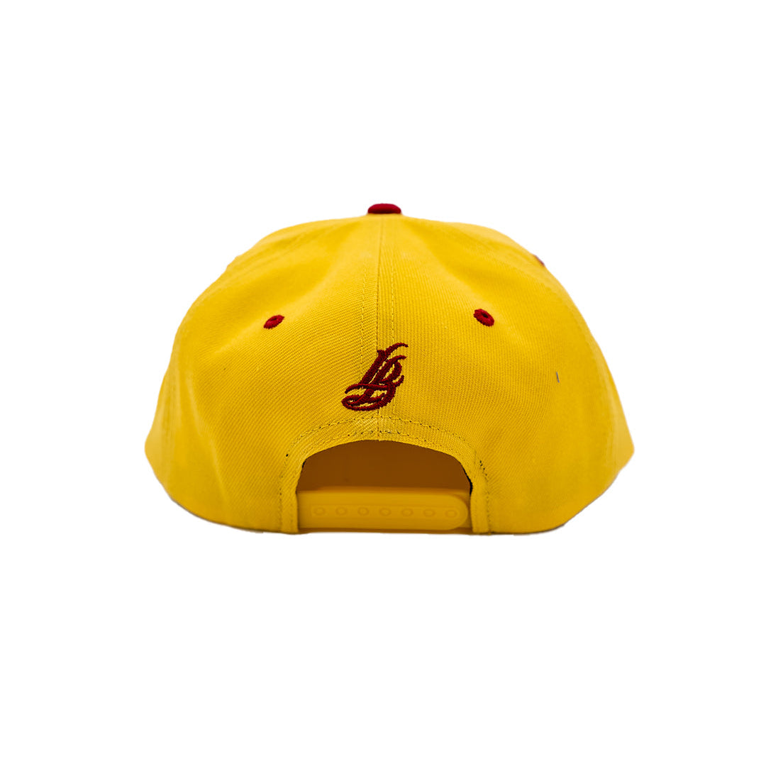Cursive LB Gold & Burgundy Snapback