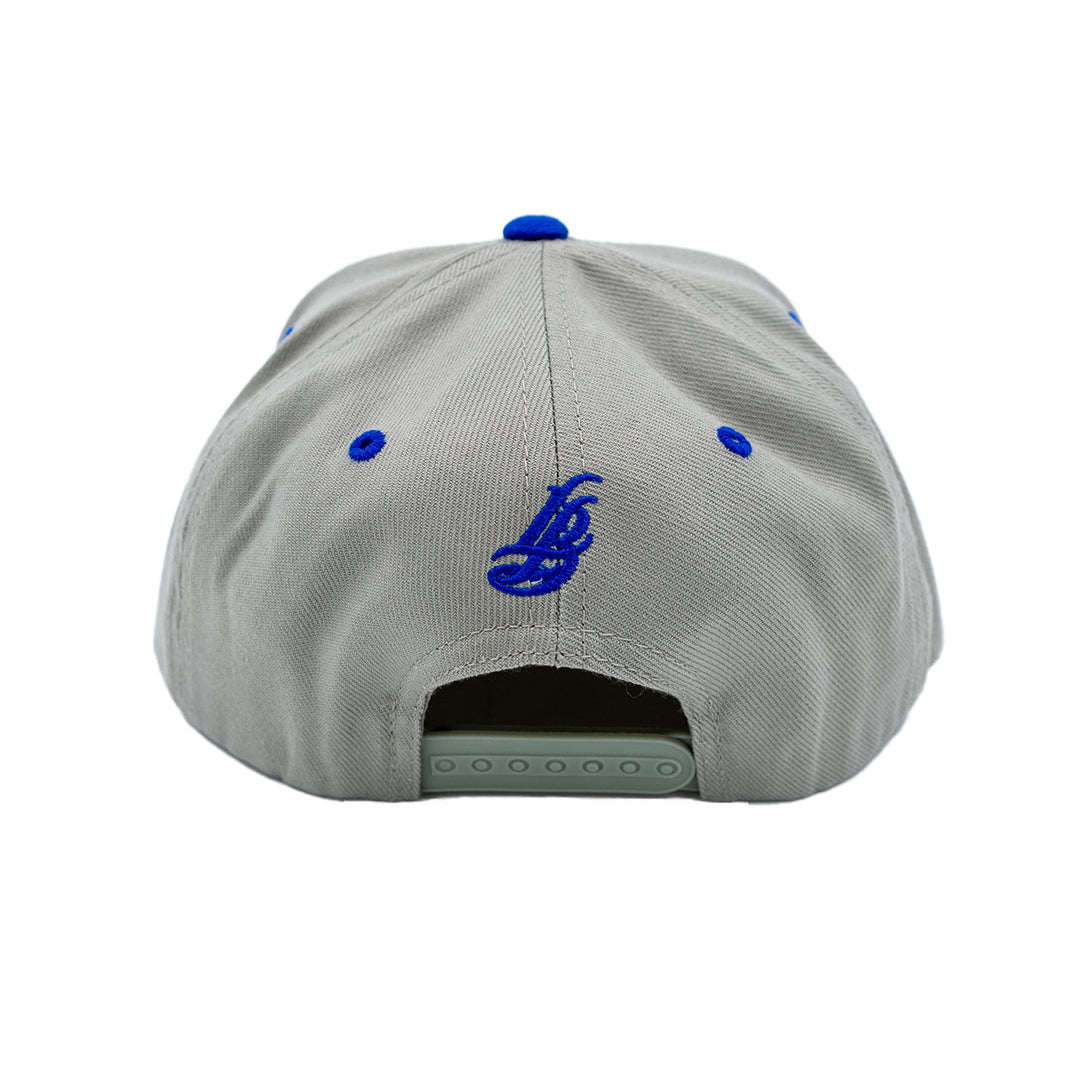 Cursive LB Grey & Royal Snapback