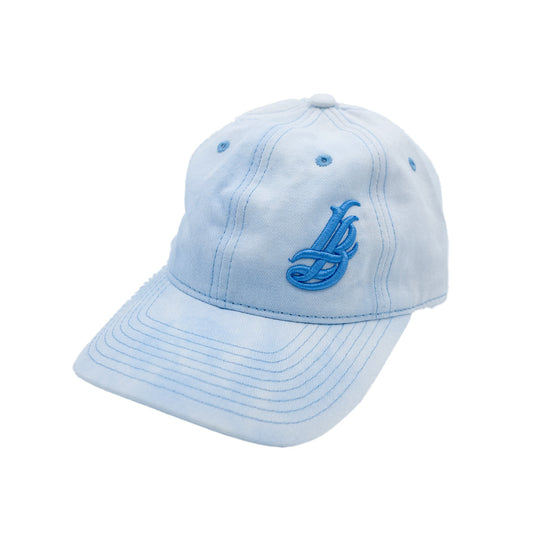 Cursive LB Light Blue Tie Dye Unstructured Dad Hat