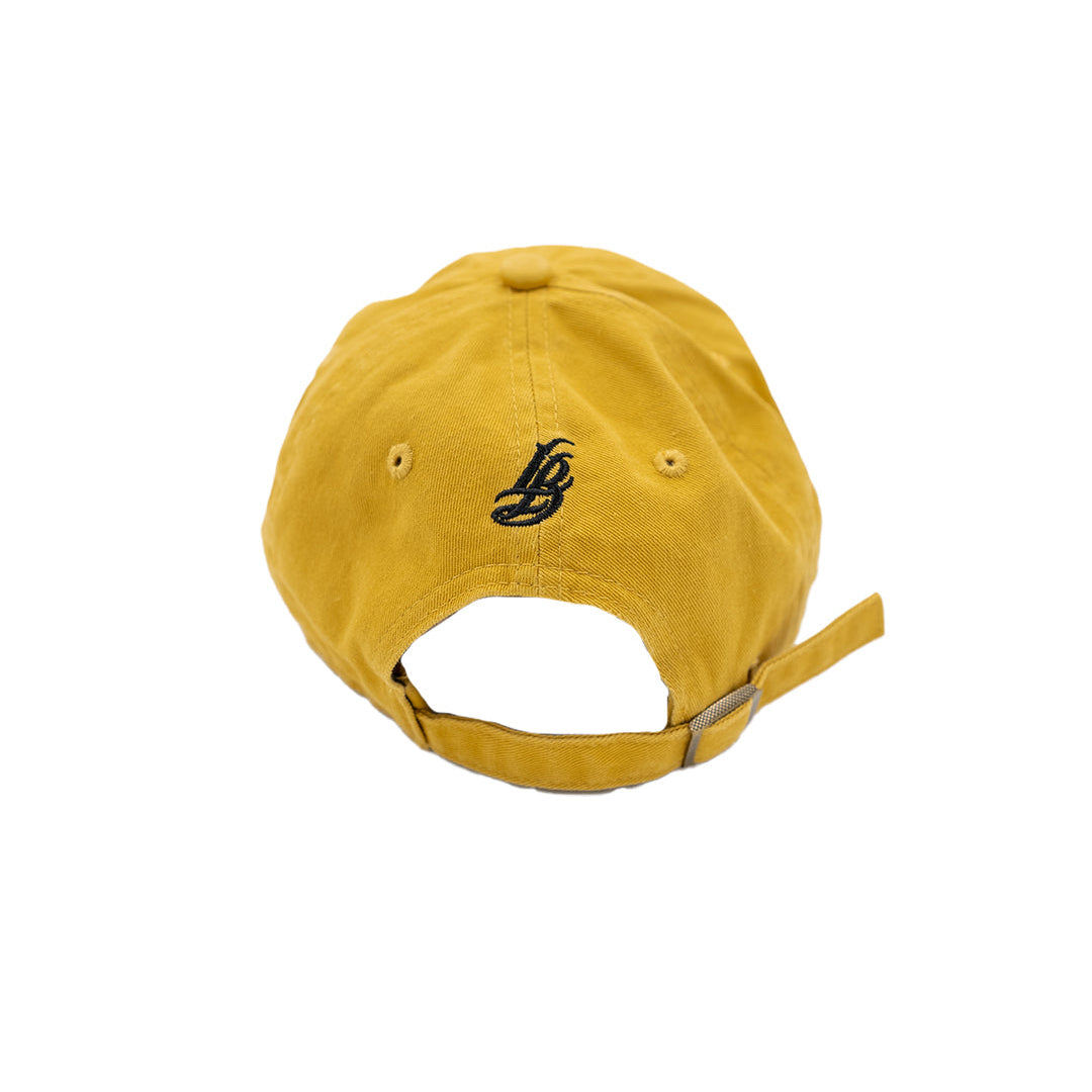 Cursive LB Mustard Unstructured Dad Hat