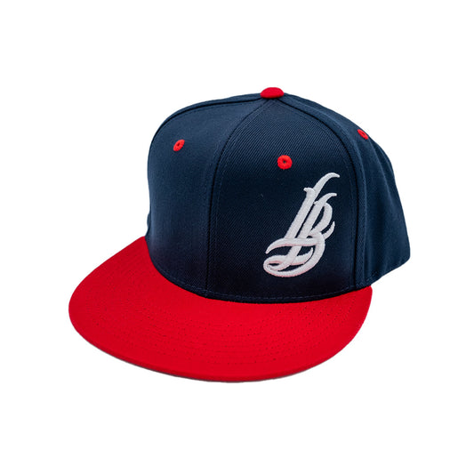 Cursive LB Navy & Red Snapback