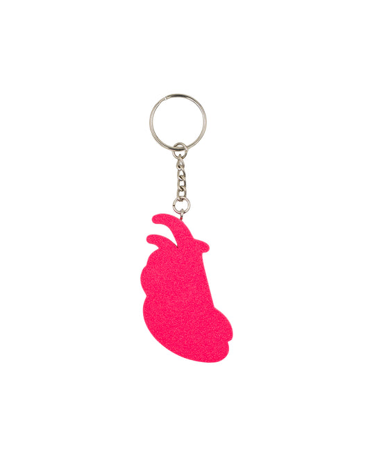 Cursive LB Pink & White Keychain