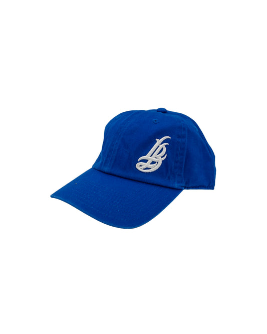 Cursive LB Royal Blue Unstructured Dad Hat