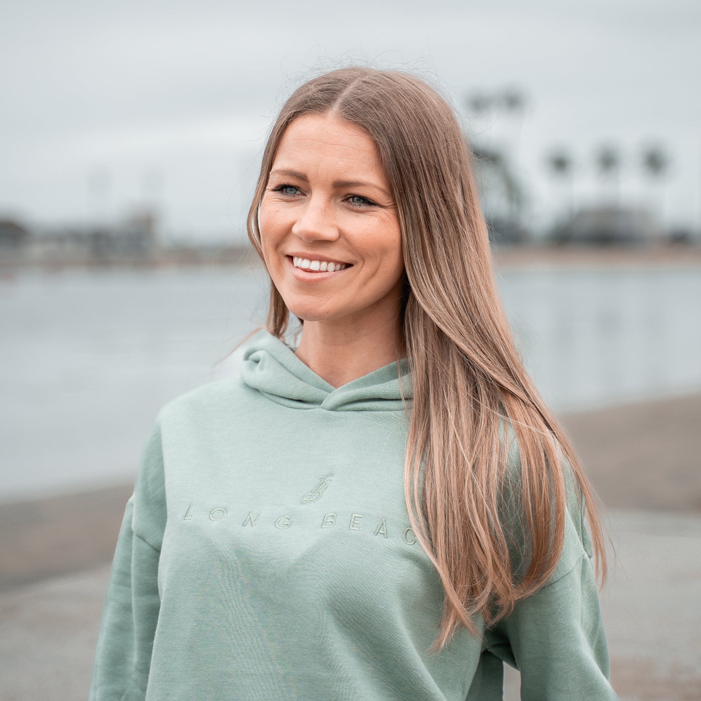 Women's Embroidered Sage Hoodie
