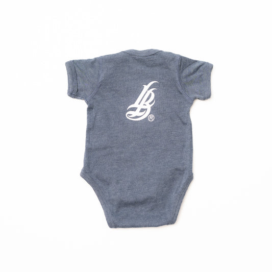 OG Logo Heather Denim Baby Onesie