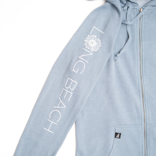 Daisy Women’s Wave Wash Misty Blue Zip Up Hoodie