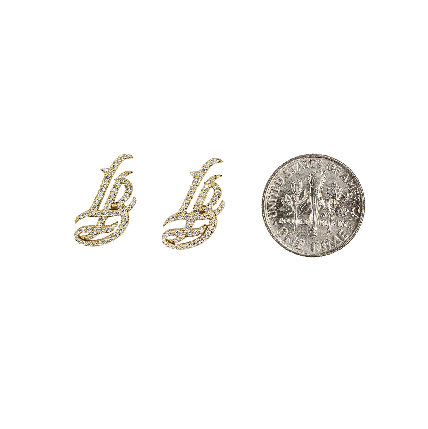 Lab Grown Diamond 14K Solid Yellow Gold LB Stud Earrings- MADE TO ORDER