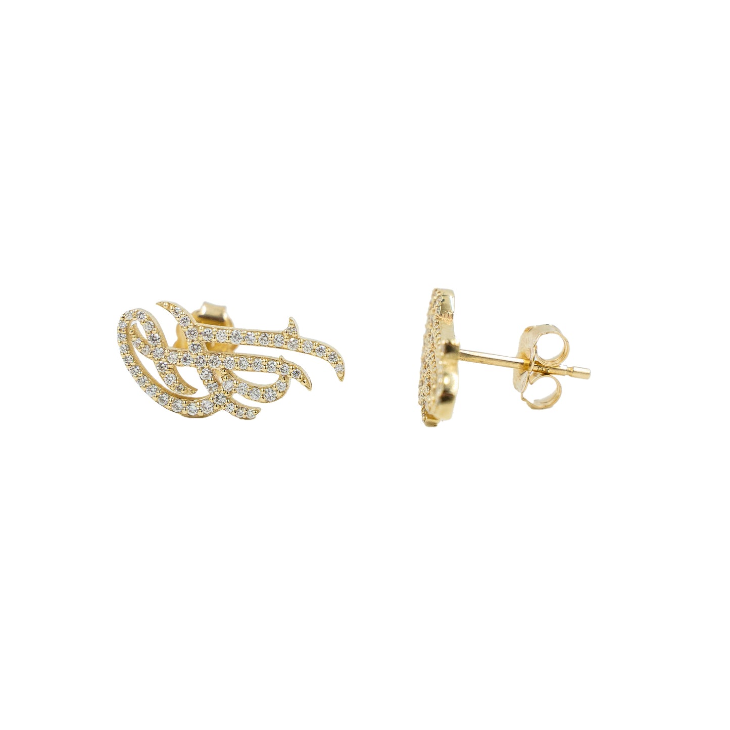 Lab Grown Diamond 14K Solid Yellow Gold LB Stud Earrings- MADE TO ORDER