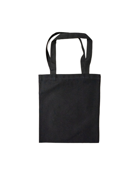 Embroidered Long Beach Black Canvas Tote Bag