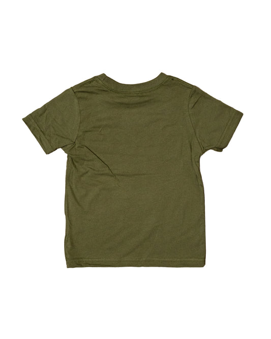 Embroidered Toddler Military Green T-Shirt