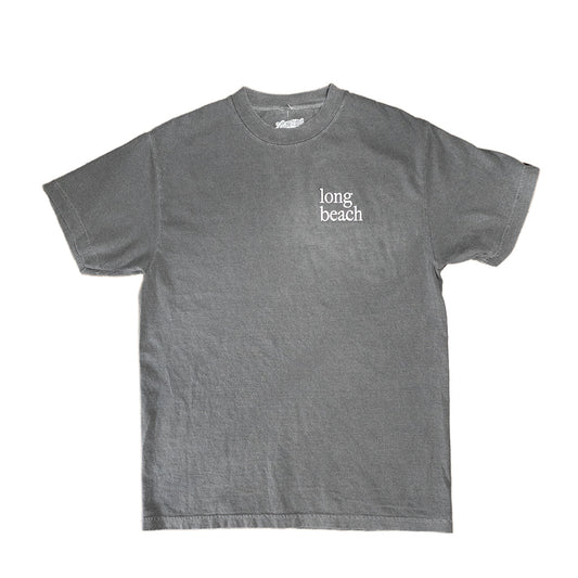 Embroidered Typewriter Men's Garment-Dyed Vintage Black T-Shirt