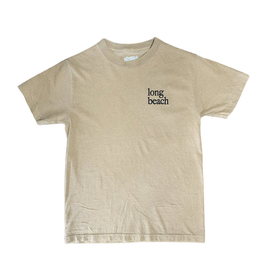 Embroidered Typewriter Men's Garment-Dyed Vintage Brown T-Shirt