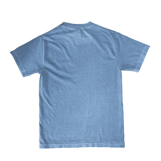 Embroidered Typewriter Men's Garment-Dyed Vintage Navy T-Shirt