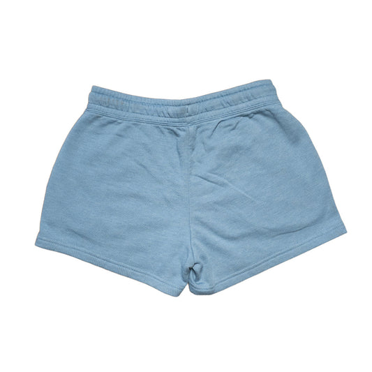 Embroidered Women's Long Beach Misty Blue Fleece Shorts
