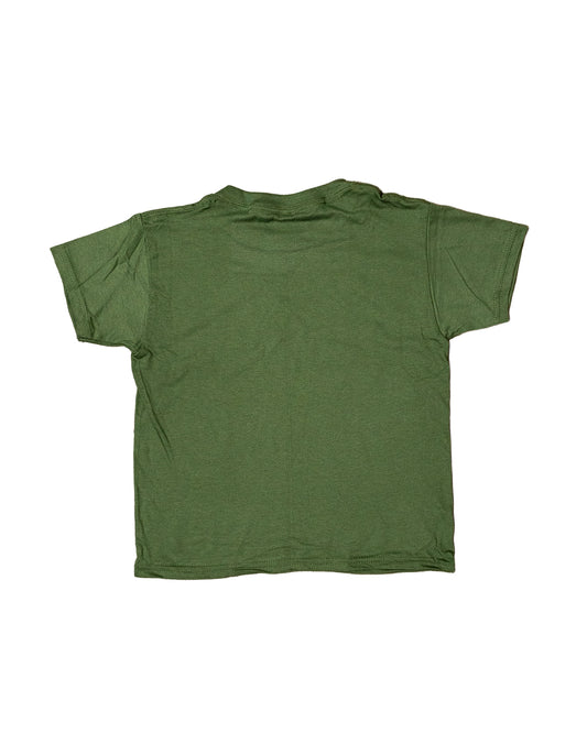 Embroidered Youth Military Green T-Shirt