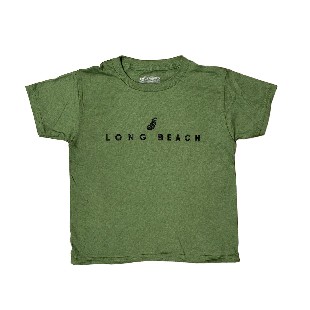 Embroidered Youth Military Green T-Shirt