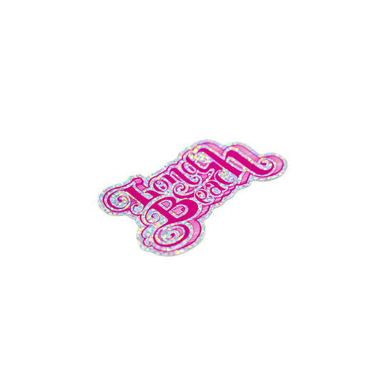 Curly Q Pink Glitter Sticker