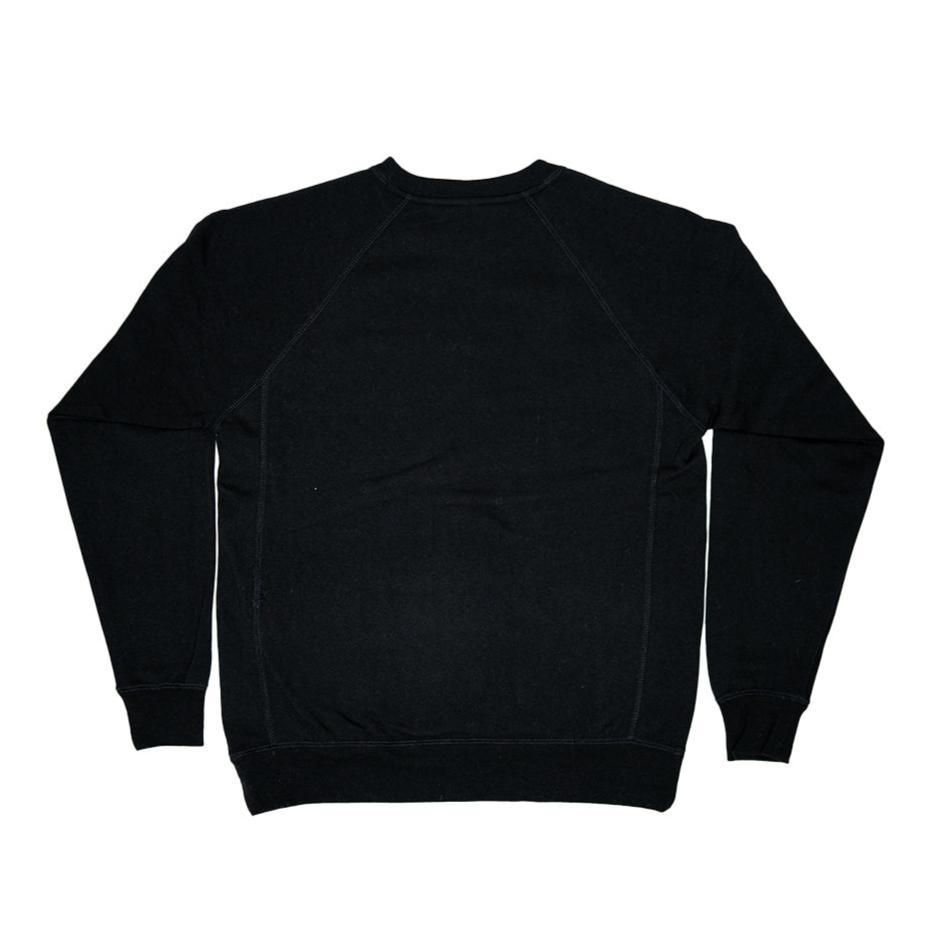 Women's Embroidered Black Midweight Crew Neck Sweater