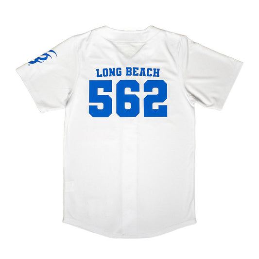 Long Beach Adult White Baseball Jersey