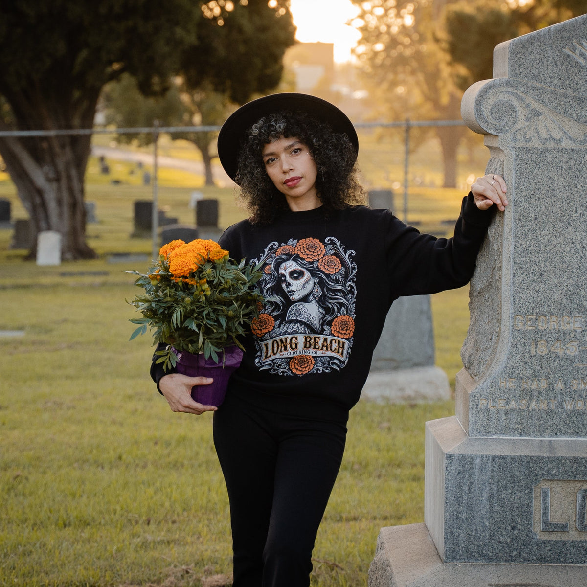 Marigold Catrina Adult Black Crewneck Sweater