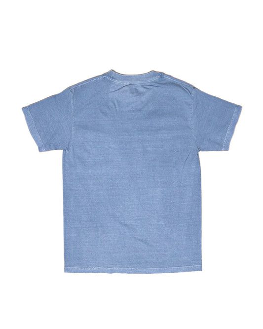 Embroidered Men's Garment-Dyed Vintage Navy T-Shirt