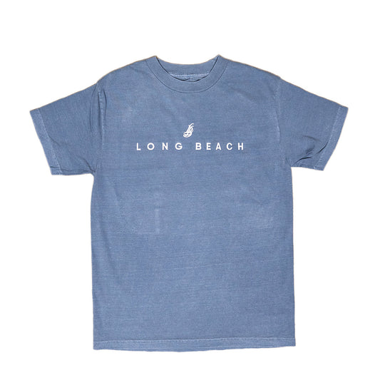 Embroidered Men's Garment-Dyed Vintage Navy T-Shirt