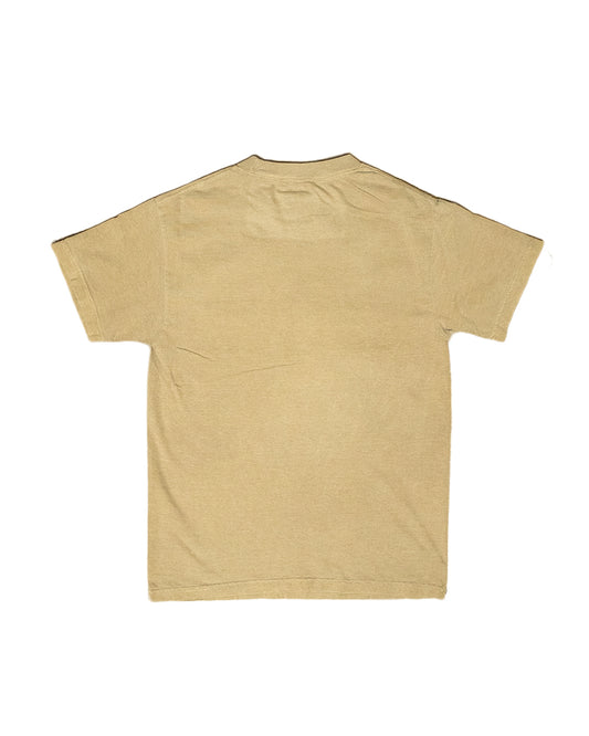 Embroidered Men's Garment-Dyed Vintage Brown T-Shirt