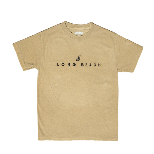 Embroidered Men's Garment-Dyed Vintage Brown T-Shirt