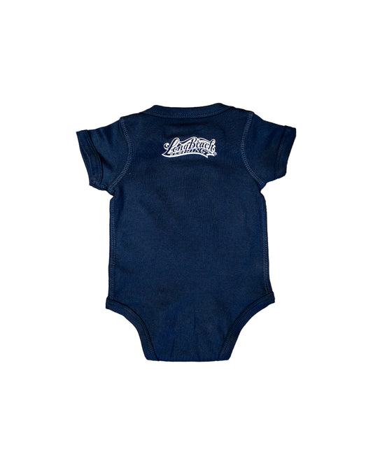 LB Don't Play Navy Baby Onesie