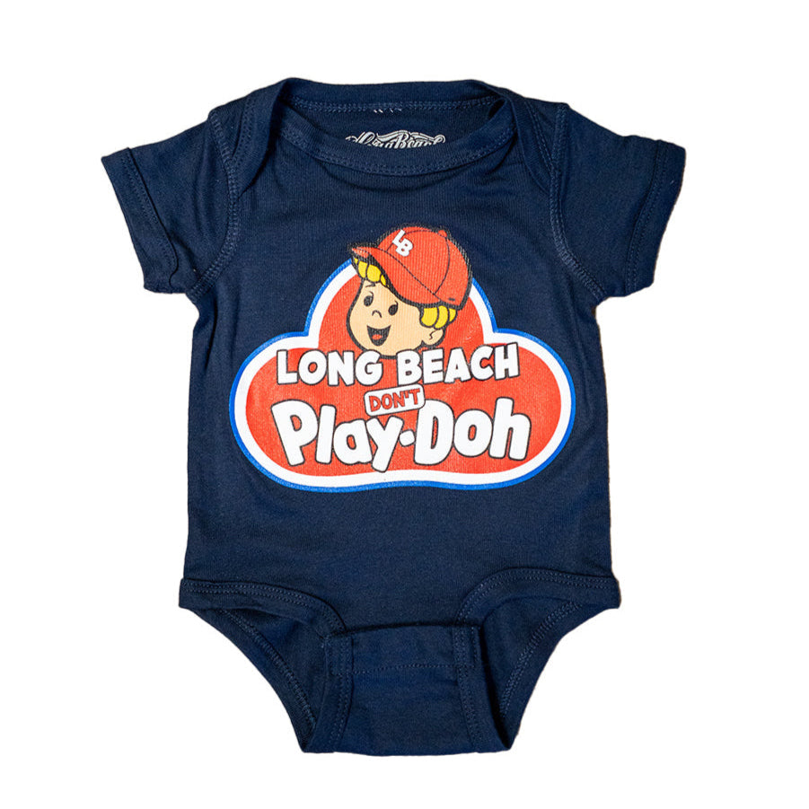 LB Don't Play Navy Baby Onesie