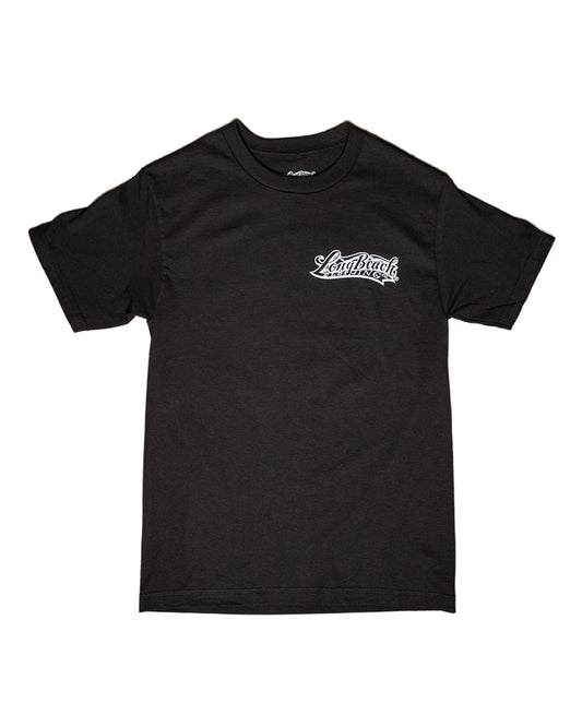Never Made X LB Clothing Co X f/8 Studios- Santa Tree Men's Black T-Shirt