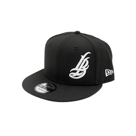 New Era 9FIFTY Cursive LB White on Black Snapback