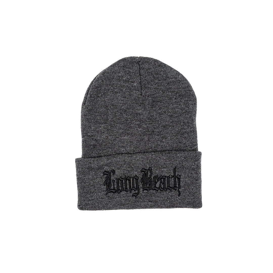 Old English Charcoal Long Beanie